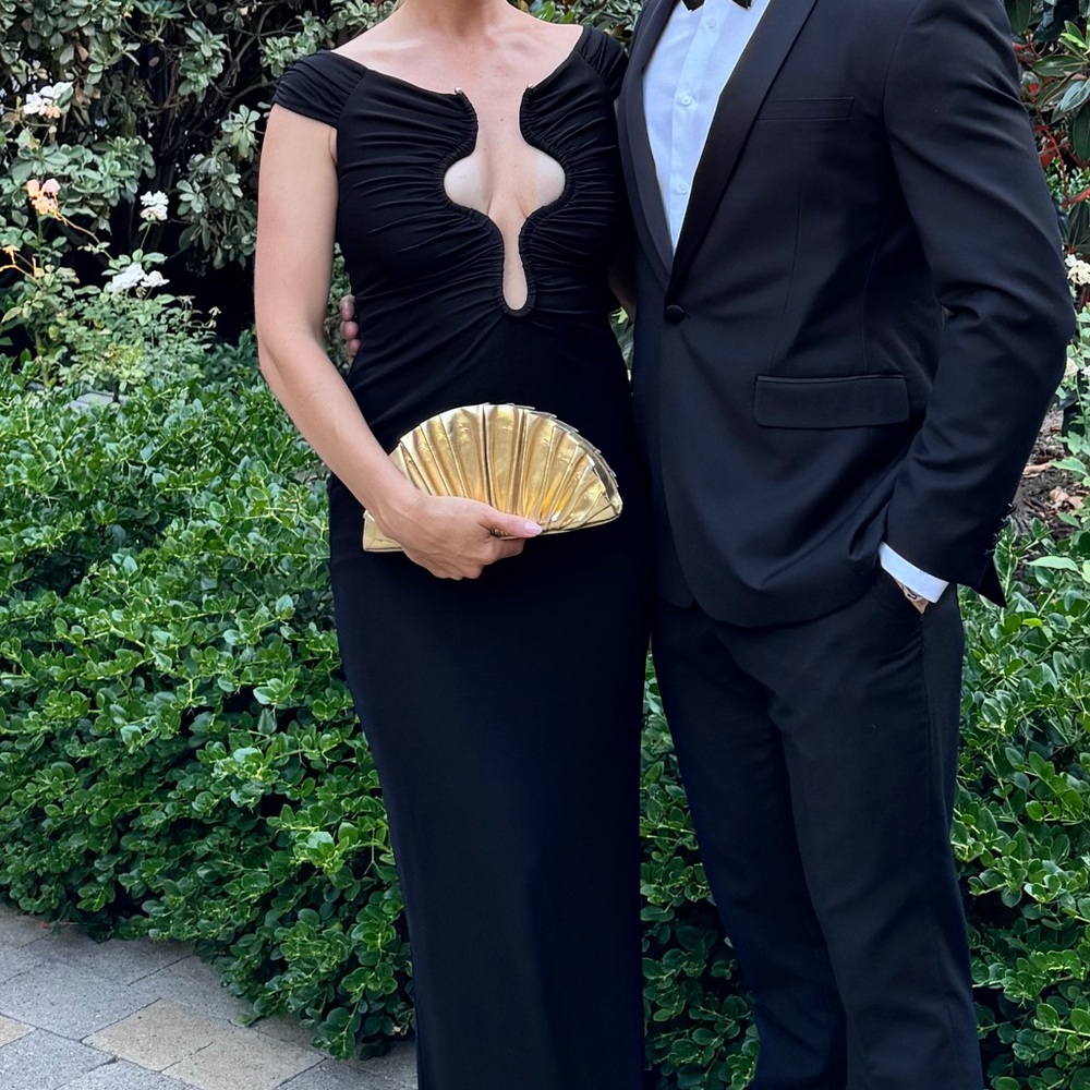 Michael Costello Strapless Black Gown